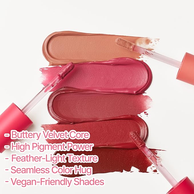 Touch in Sol Vegan Again Blur Core Lip Tint (#Chill-out Red) - Long Lasting, High Pigment Velvet Matte Lip Stain – Lightweight Smooth Blur Finish, 0.12 Oz-Velvo Beauty