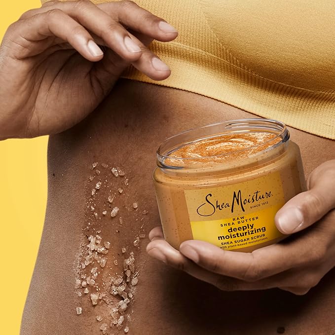 SheaMoisture Shea Sugar Body Scrub For Moisturize And Restore Dry Skin Raw Shea Butter Deeply Moisturizing Body Scrub With 24h Shea Moisture Nutrients 12 oz-Velvo Beauty
