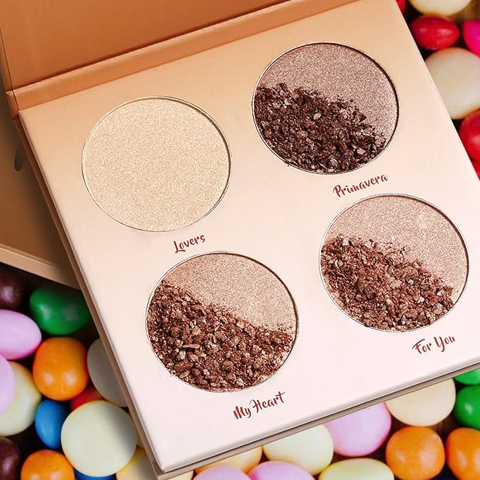 Highlighter Palette,Highlighter Makeup Palette, Glow Bronzer Highlighter Powder Kit,Face illuminator makeup palette-Velvo Beauty