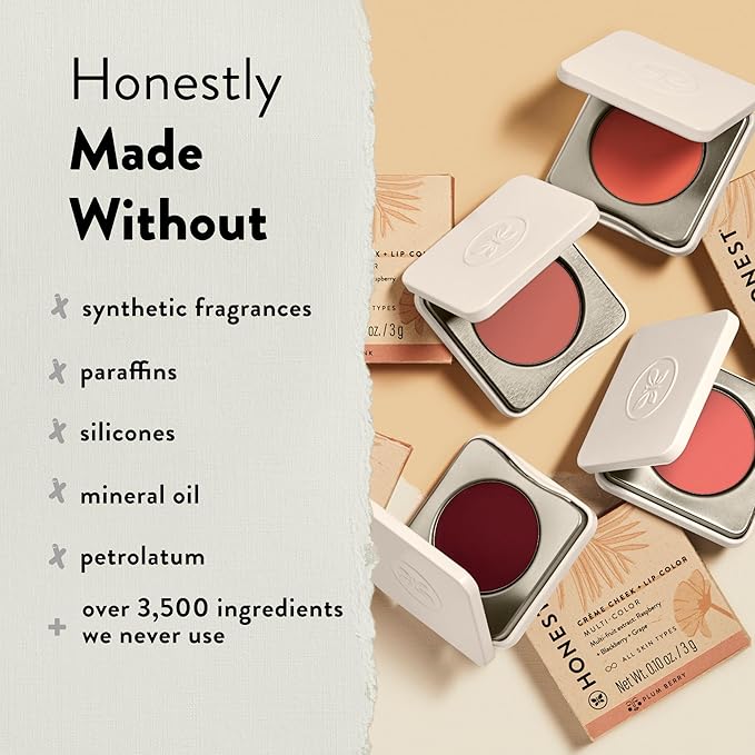 Honest Beauty 2-in-1 Creme Cheek Blush + Lip Color | EWG Verified, Vegan + Cruelty Free | Peony Pink, .1 oz-Velvo Beauty