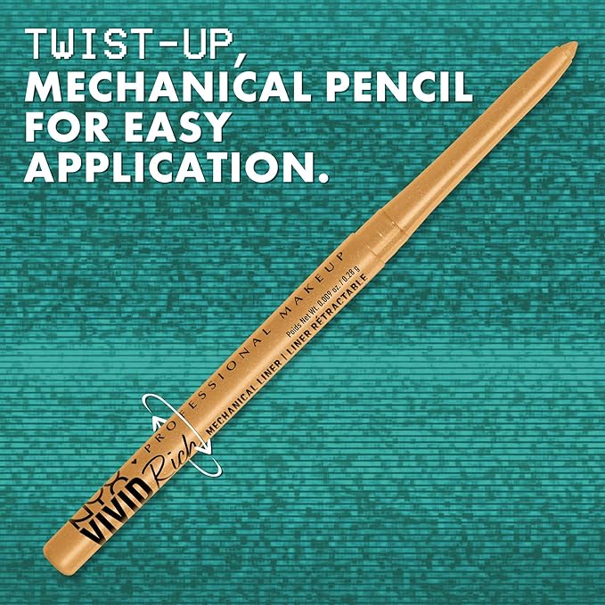NYX PROFESSIONAL MAKEUP Mechanical Eye Pencil, Vivid Rich Mechanical, Creamy Retractable Eyeliner - Emerald Empire, Emerald Green Eyeliner-Velvo Beauty