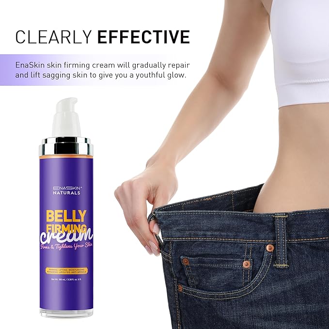 Belly Firming Cream: B Flat Skin Tightening Cream , Cellulite & Stretch Mark Reduction & Tummy Hips Cream & Body Firming for Stomach & Thighs & Arms – 3.38 Fl Oz-Velvo Beauty