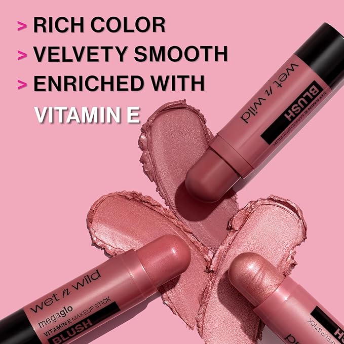 wet n wild Mega Glo Makeup Stick, Buildable Color, Versatile Use, Cruelty-Free & Vegan - Dusty Pink-Velvo Beauty