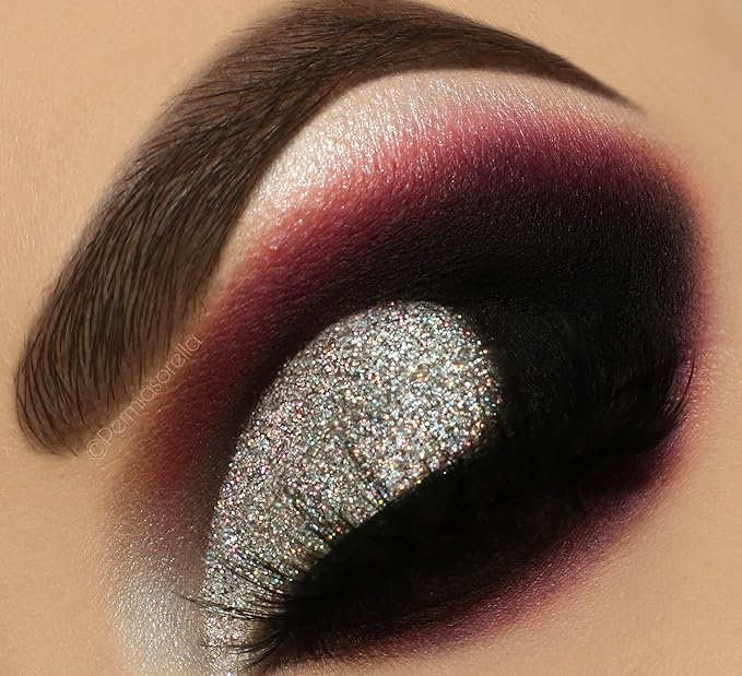Glitter Eyeshadow Palette, Pressed Pigmented Mineral Ultra Eyeshadow Palette, Long Lasting, Quick Drying, Loose Glitter Glue for Eye Crystals Makeup-Velvo Beauty