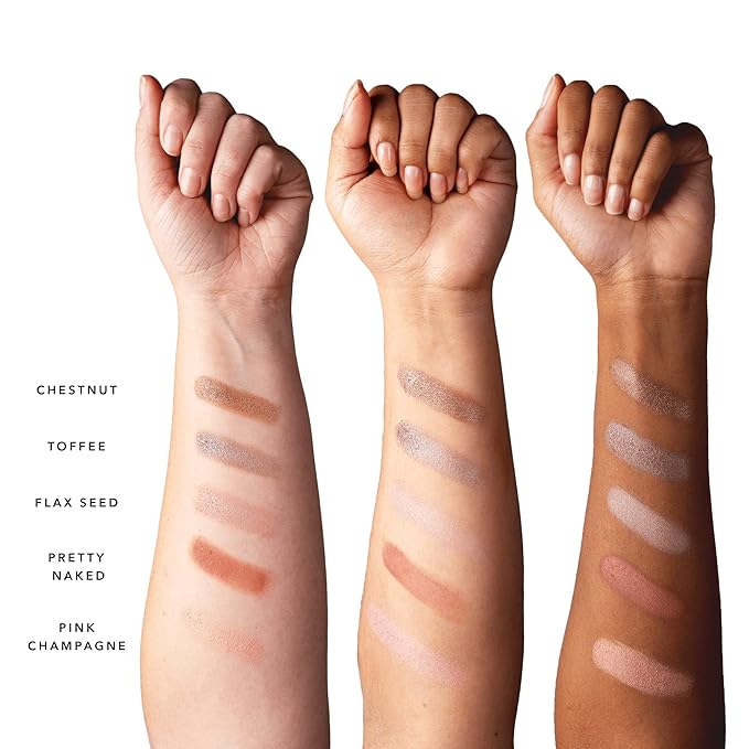 100% PURE Pretty Naked Makeup Palette All in One Compact 3 Eyeshadow, Blush, Face Highlighter, Fruit Pigmented Natural Nude, Neutral Looks for All Skin Types - Vegan (Soft, Neutral Tones)-Velvo Beauty