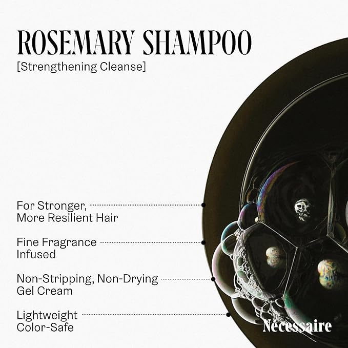 Nécessaire Rosemary Shampoo With Pump | Multi-Protien Strengthening Conditioner For Thinning Hair. For Women + Men. Good For All Hair Types/Textures. Color-Safe. 500 ml / 16.9 oz-Velvo Beauty
