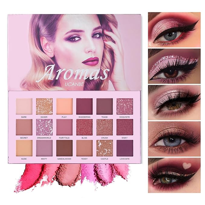2Pcs Florescence + Aromas Eyeshadow Palette Makeup Set, Matte Shimmer Glitter Pressed Pearl All Highly Pigmented Blending Powder, Natural Velvet Texture Eye Shadow Kit-Velvo Beauty