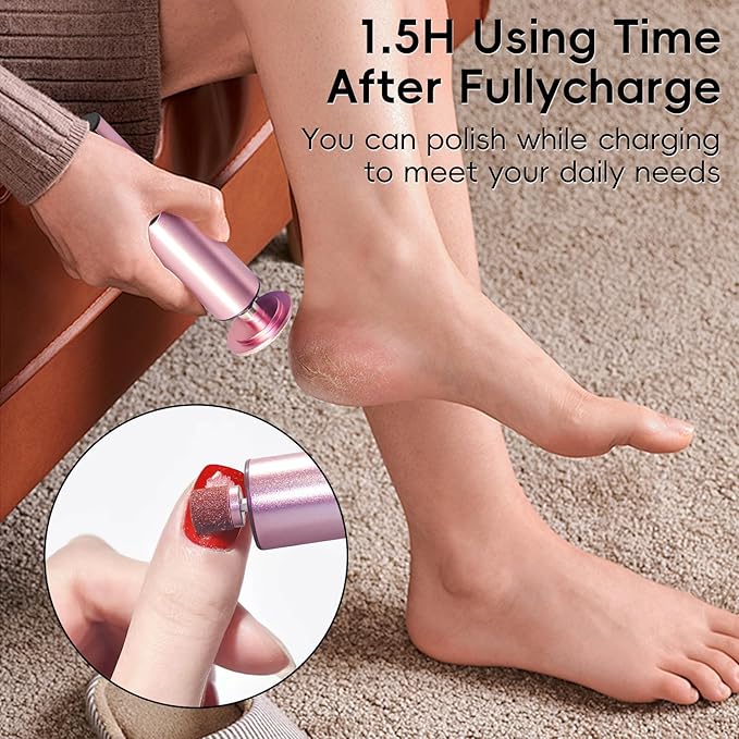 Electric Callus Remover,CHNYNJN Foot File Grinder Tool with Speed Controller and 20pcs Replacement Sandpaper and 10 Sand Rings Disk for Men Women Dead Dry Crack Skin Calluses-Velvo Beauty