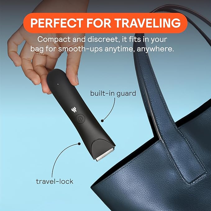 MERIDIAN Slimmer Trimmer – Electric Razor for Women, Bikini Line & Pubic Hair Trimmer, Rechargeable & Waterproof, Painless, Flawless Shave for Sensitive Skin, Gentle, Quiet & Travel-Friendly, Onyx-Velvo Beauty