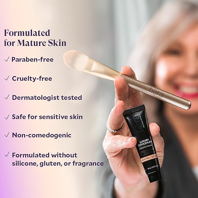 Fièra Luxury Concealer with Anti-Aging - All Day Coverage for Dark Circles, Fine Lines, Wrinkles & Spots - Caramel, 0.5 Ounce-Velvo Beauty