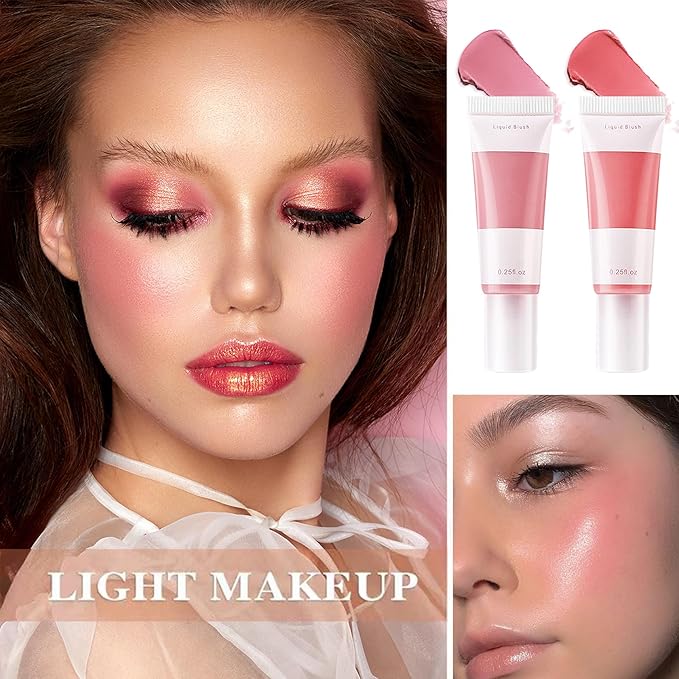 2 Colors Blush Stick,Multi-Use Cream Blush,Waterproofing Highly Pigmented Makeup Stick,Moisturizing Makeup Cream Set A8-Velvo Beauty