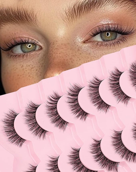 Natural Lashes Mink Natural Eyelashes False Eyelashes Natural Look False Lashes Wispy Eye Lashes Cat Eyelashes Fake Lashes KD01-Velvo Beauty