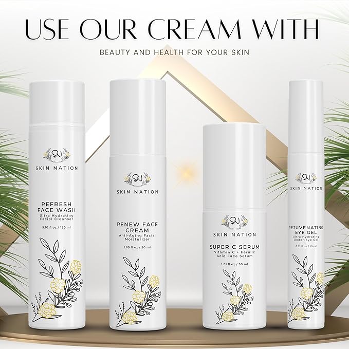 Skin Nation Super Firming Cream, Hydrating Body Lotion with Shea Butter, Glycolic Acid, Aloe Vera, Can Help Smooth Crepey Skin and Support Firmer Neck & Décolleté, 4 oz-Velvo Beauty