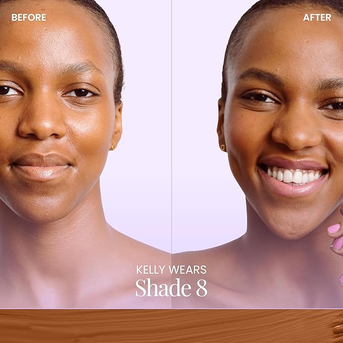 Naked Sundays BeautyScreen™ SPF 50 Mineral Peptide Foundation Tint – 2-in-1 Skin Tint & Mineral Sunscreen | Radiant, Buildable Coverage, Acne-Safe, Infused with Peptides (8 Golden Mahogany, 1.01 oz)-Velvo Beauty