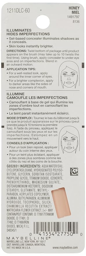 Maybelline New York Dream Lumi Touch Highlighting Concealer, Honey, 0.05 Fluid Ounce-Velvo Beauty