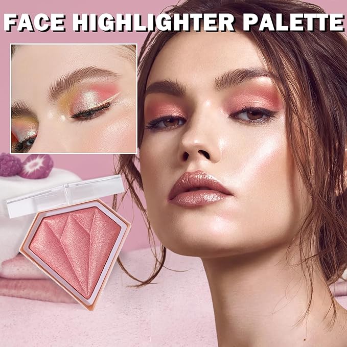White Highlighter Makeup Palette Face Highlighter Powder Iluminadores De Maquillaje Narutal Shimmer Glitter Highlighter Blush Powder Makeup Palette-05 Mermaid Color-Velvo Beauty