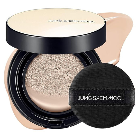 JUNG SAEM MOOL Essential Skin Nuder Cushion 19C Pink Light 0.49 Fl Oz, No Refill, Natural Radiant Finish Cushion Foundation with Buildable Coverage, Lightweight Texture, Korean Foundation Makeup-Velvo Beauty