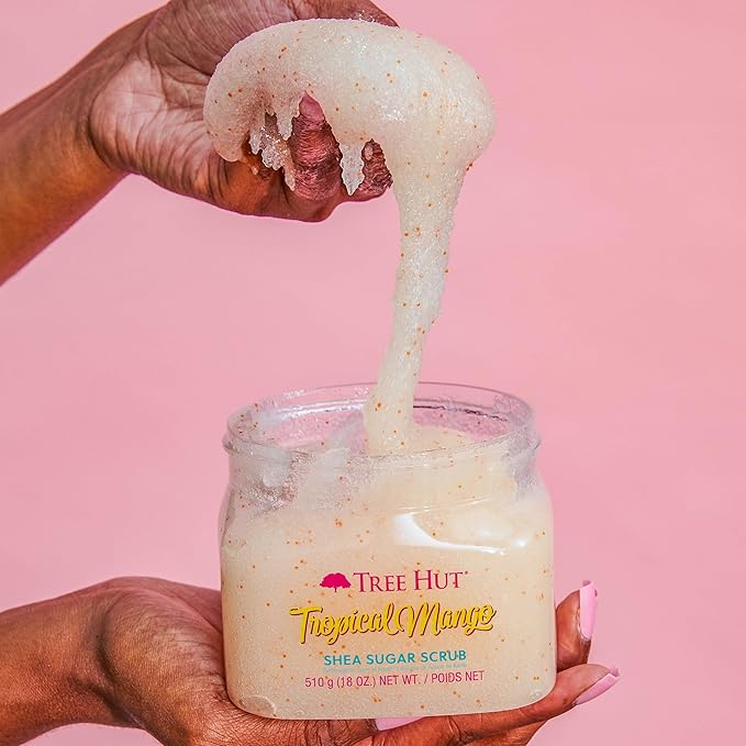Tree Hut Shea Sugar Scrub Tropical Mango, 18oz, Ultra Hydrating and Exfoliating Scrub for Nourishing Essential Body Care-Velvo Beauty