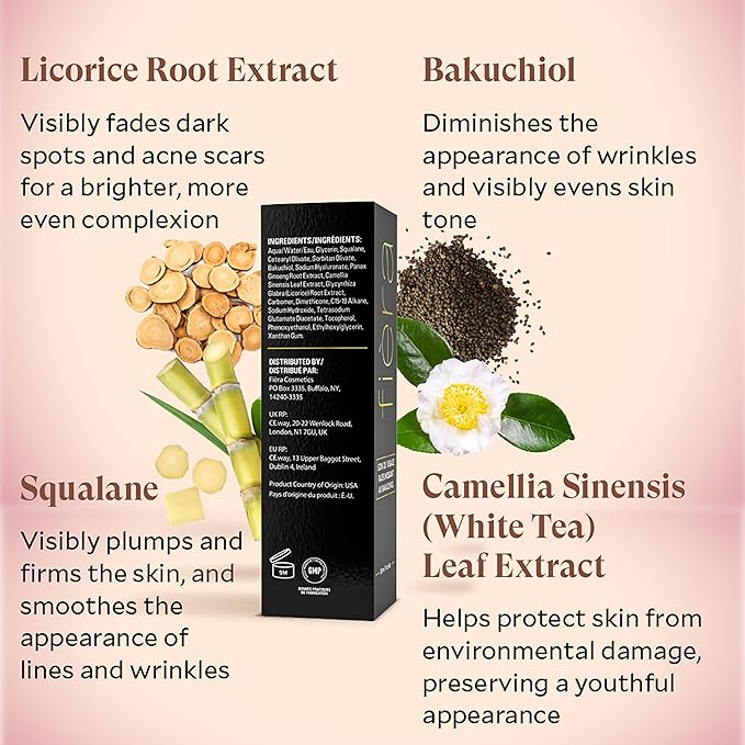 Fièra Bakuchiol Rejuvenating Facial Treatment - Retinol-Alternative for Mature Skin - Corrects and Delays Visible Signs of Aging - With Potent Antioxidants - 1 FL. OZ.-Velvo Beauty