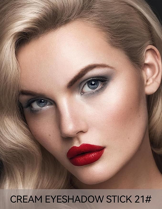 Erinde Waterproof Cream Eyeshadow Stick, Matte Nude Eye Shadow Sticks, Longwear Blendable High Pigmented, Neutral Eye Shadow Sticks Matte for Older Eyes, Smokey Eyeshadow Pencil Crayon, 21 Gray Brown-Velvo Beauty