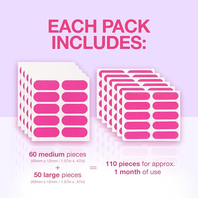 Anti Wrinkle Patches for Women - Forehead, Smile Line, Face Lifting Tape - Overnight Facial Lift - Pre-Cut Kinesiology Face Tape in 2 Sizes - Skin Safe, Latex-Free-Velvo Beauty