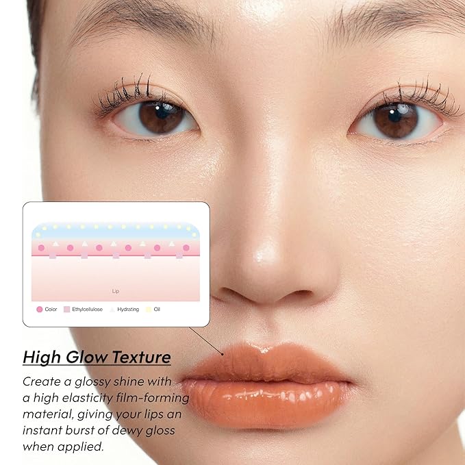 ENTROPY Makeup 2-in-1 Charm Shiny Glowy Lip & Cheek Gloss Tint Keychain, High Pigment Glossy Lip Color & Plumping Gloss, C5 Amber Charm-Velvo Beauty
