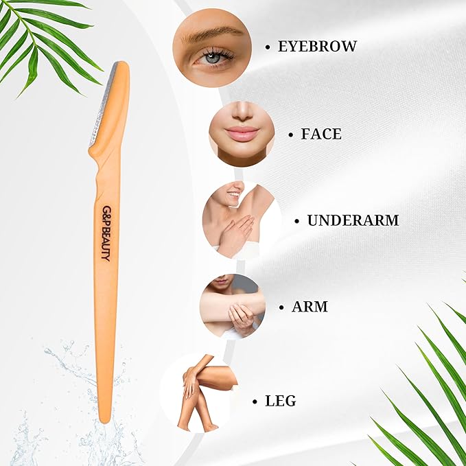 G&P BEAUTY Precision Face & Eyebrow Dermaplaning Kit - 3 Exfoliating Razors with Precision Covers for Women, ideal Gift.-Velvo Beauty