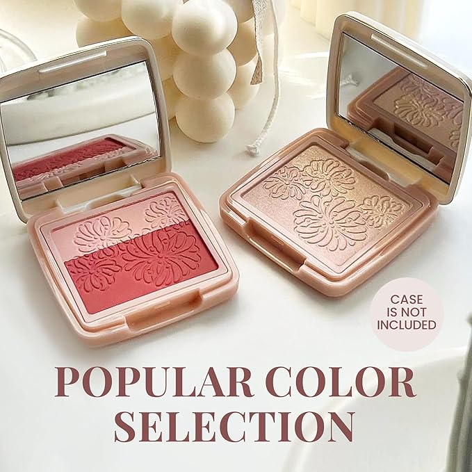 Paul & Joe Pressed Blush Palette Refill Only, Case Sold Separately, Oil-Absorbing Blush Powder, Bi-Color Face Blushes with Fitting Veil Powder, Light Beige and Light Pink, 01 Secret D'Or, 0.17 oz-Velvo Beauty