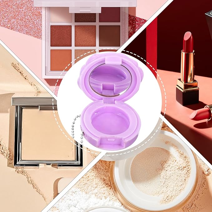 FRCOLOR Empty Makeup Compact 4Pcs Rose Shaped Lipstick Palettes with Mirror Refillable Mini Makeup Case Travel Cosmetics Container Sample Beauty Jars for Powder, Blush, Eye Shadow, Loose Powder-Velvo Beauty