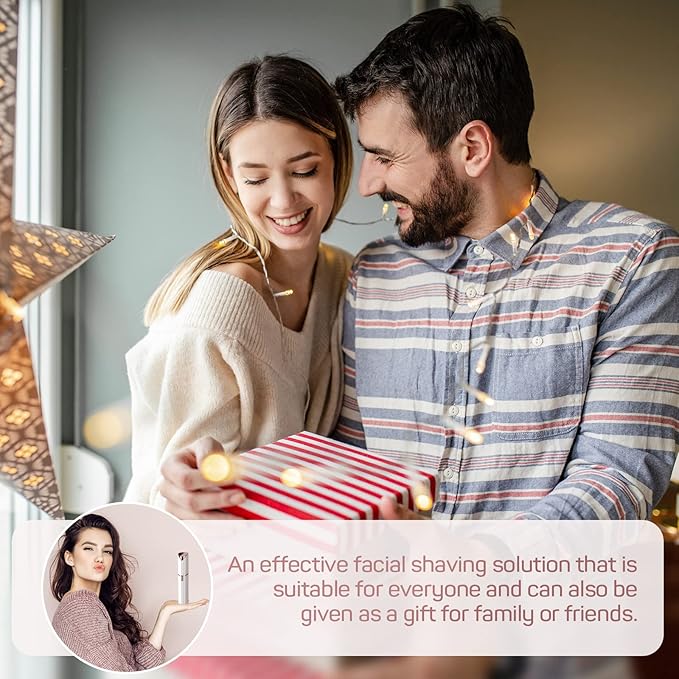 Womens Electric Razors for Facial Hair Removal - Rechargeable, 2 Replacement Heads - Painless Hair Trimmer for Lip, Mustache, Chin-Velvo Beauty