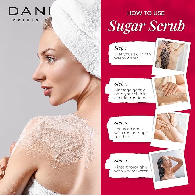 Naturals Exfoliating Sugar Scrub - Citrus Rose - Organic Cane Sugar & Shea Butter - Deep Hydration & Gentle Exfoliation for Smooth, Radiant Skin - 14 oz-Velvo Beauty