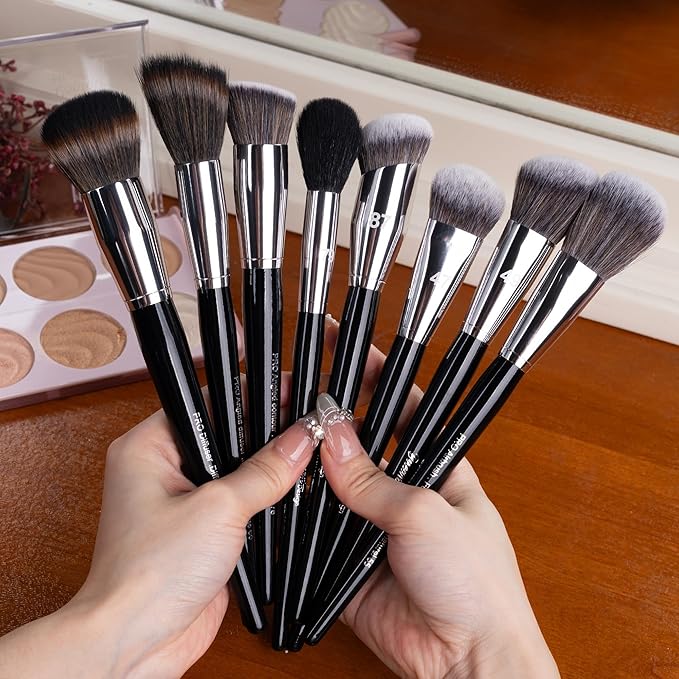 Bueart Design 36Pcs PRO Grade Natural Goat Hair Pony Bristles Makeup Brushes Set with Super Holder Professional-Grade Precision & Luxury Brush for beauty enthusiasts&professionals Makeup Artist-Velvo Beauty