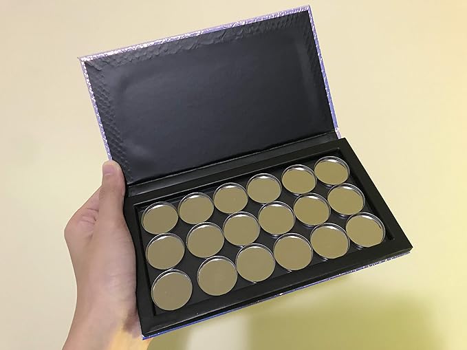 Magik Empty Mermaid Magnetic Makeup Eyeshadow Palette DIY Cosmetic Case with Free Pans (Large with 18 Pans)-Velvo Beauty