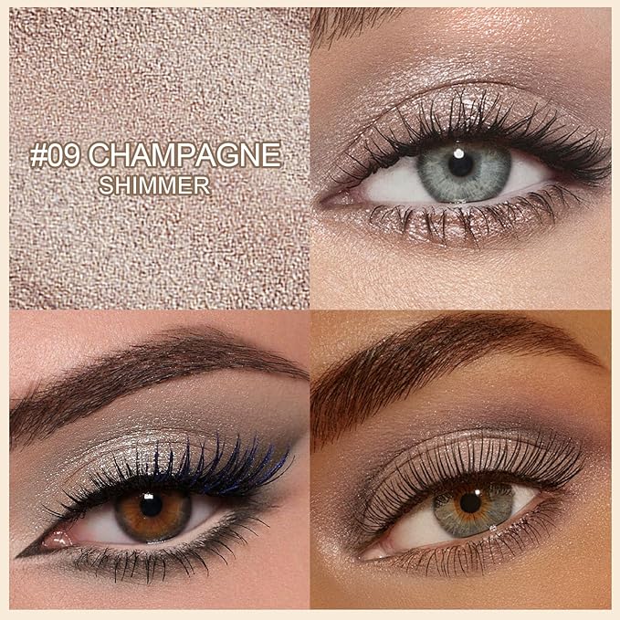 Erinde Waterproof Eyeshadow Stick, Cream Eye Shadow Stick, Long-Lasting, Crease-Proof, Cream to Powder Buildable & Blendable Eye Shadow Pencils Crayon, Vegan & Cruelty-Free, 09 Champagne-Velvo Beauty