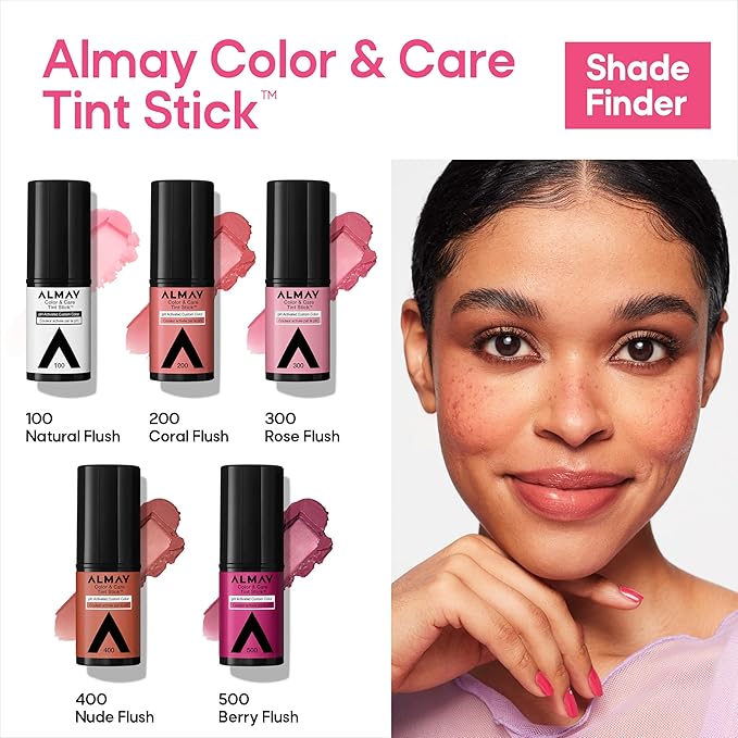 Almay Lip and Cheek Tint, Color & Care Tint Stick, Multi-Use Moisturizing Blush and Lip Color, Dewy Finish, 100 Natural Flush, 0.25 oz-Velvo Beauty