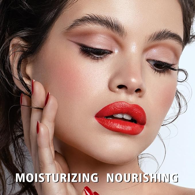 3Pc Moisture Lipsticks for Women Nude Pink Red Lipstick Hydrate Tinted Lip Balm for Dry Cracked Lips Glossy Lip Color, MA55/62/63-Velvo Beauty