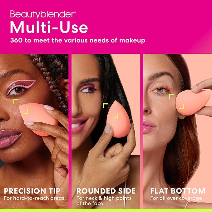 Beautyblender® | Papaya Beauty Blender Makeup Sponge, Super-Soft Foam Easily Blends Foundations, Powders & Creams, Made in USA, Reusable, Washable, Streak Free Application, Vegan, Cruelty Free-Velvo Beauty