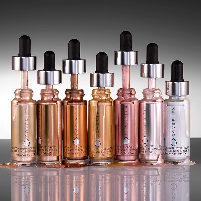 COVER FX Custom Enhancer Drops - Rose Gold: Bronzed Pink Finish - 15mL - Radiant Glow - Liquid Highlighter-Velvo Beauty