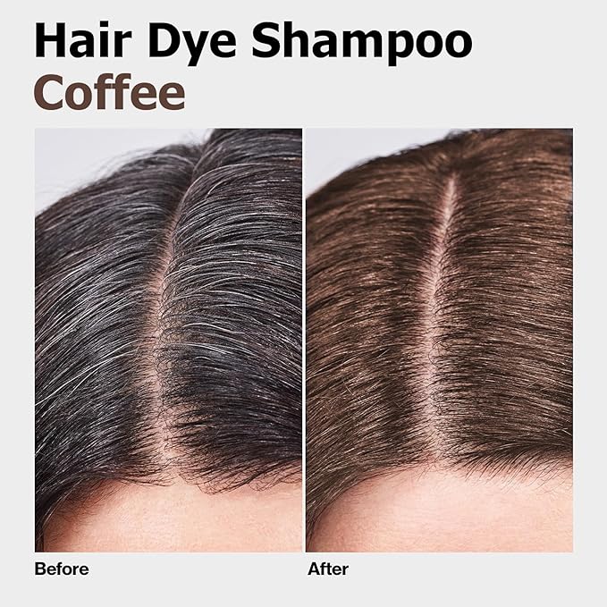 Hair Dye Shampoo, Gray Hair Coverage Dye Shampoo, Hair Color Shampoo for All Hair Types, Champu Para Canas, Suitable for Home and Salon (Coffee)-Velvo Beauty