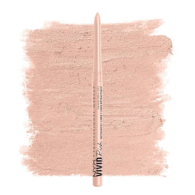 NYX PROFESSIONAL MAKEUP Mechanical Eye Pencil, Vivid Rich Mechanical, Creamy Retractable Eyeliner - Quartz Queen, White Eyeliner-Velvo Beauty