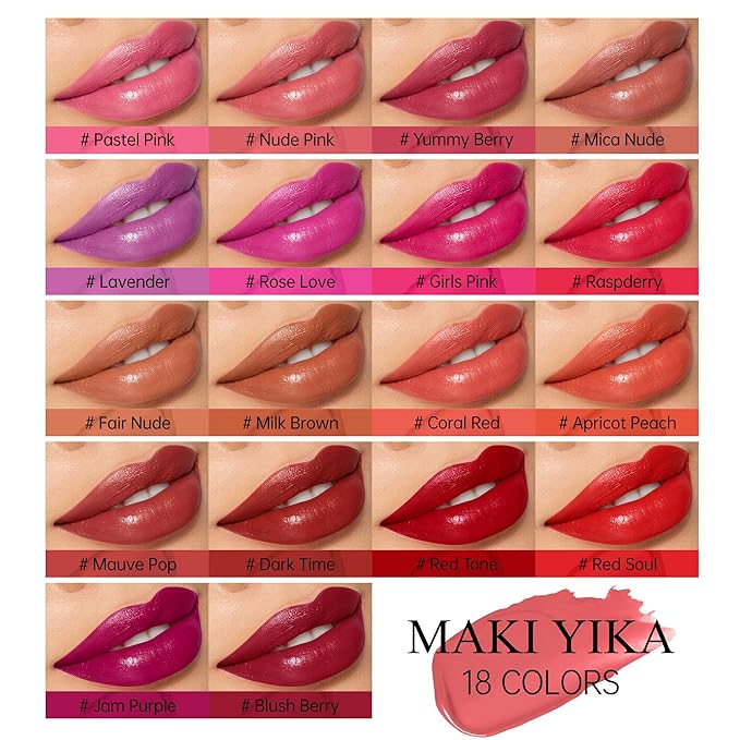 MAKI YIKA Moisture Dark Berry Lipstick for Women Hydrate Lip Gloss for Dry Cracked Lips Weightless Glossy Lip Color Juicy Finish,M039 Blush Berry-Velvo Beauty