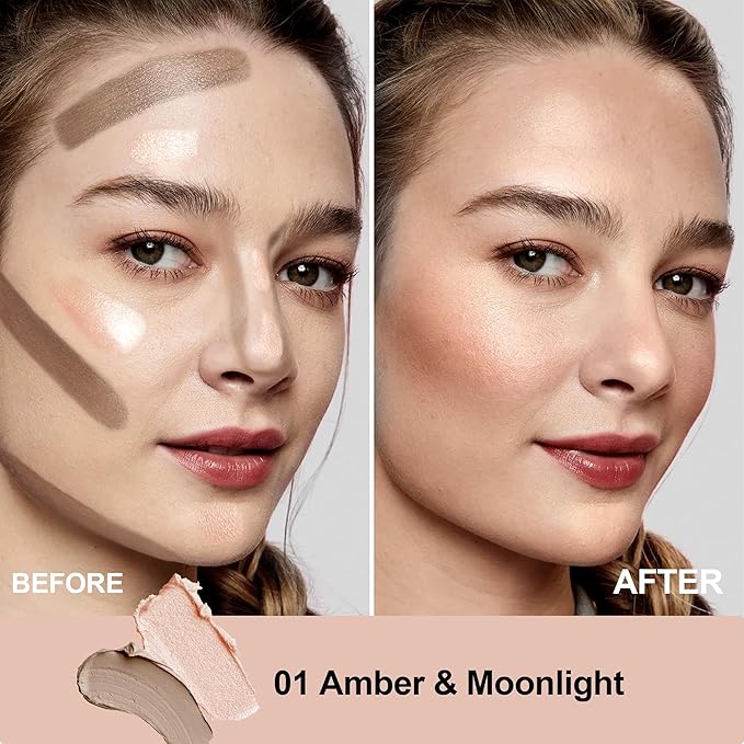 FV Cool Toned Contour Stick, Double-ended Contour and Highlighter Stick, Long Lasting & Lightweight Contour Stick Makeup with Natural Finish, Waterproof and Creamy Texture for Face Shaping, 01-Velvo Beauty