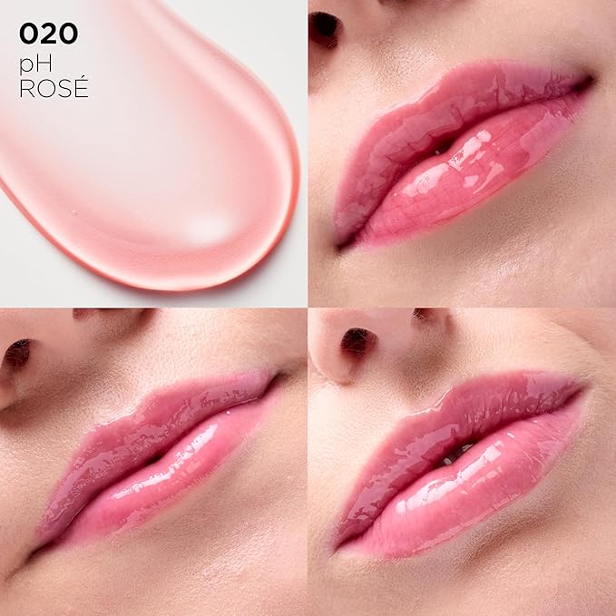 L'Oreal Paris Plump Ambition pH Hyaluron Lip Oil, Color Shifting Lip Tint with 24HR Hydration, Volumizing Shine and Lasting Color, 020 pH Rosé-Velvo Beauty