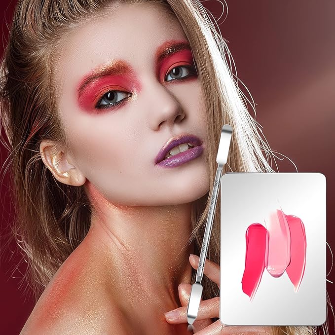 Makeup Mixing Palette Stainless Steel Foundation Palette with Spatula Professional Cosmetic Palette for Mixing Foundation Eye Shadow Nail DIY Art-Velvo Beauty