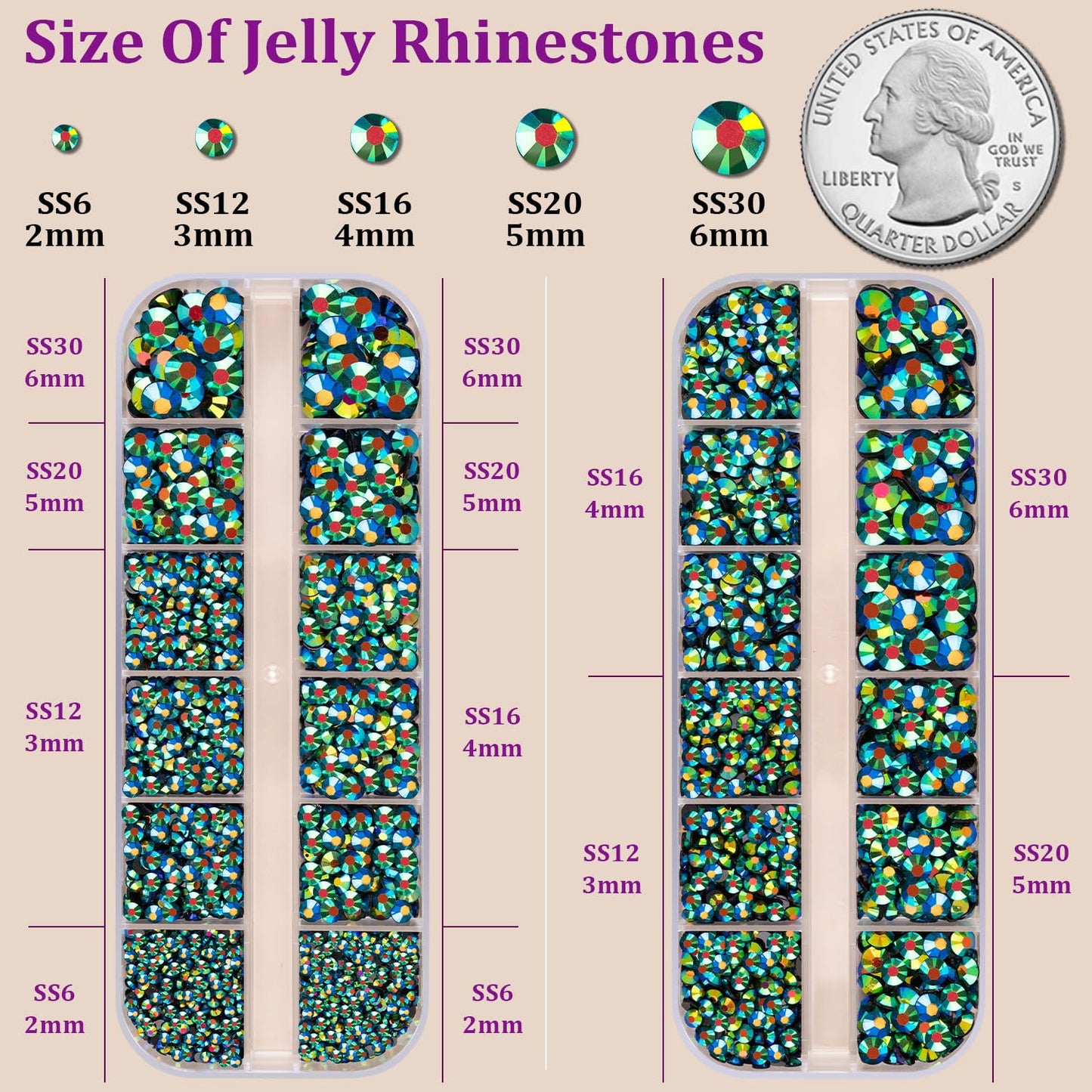 Resin Jelly Rhinestones for Crafting with B7000 Jewelry Glue, 2 Boxes Emerald Black AB Flatback Crystals with 3Pcs 10ml Glue, Bedazzling Non Hotfix Gems for DIY Tumblers Clothing Shoes Manicure-Velvo Beauty