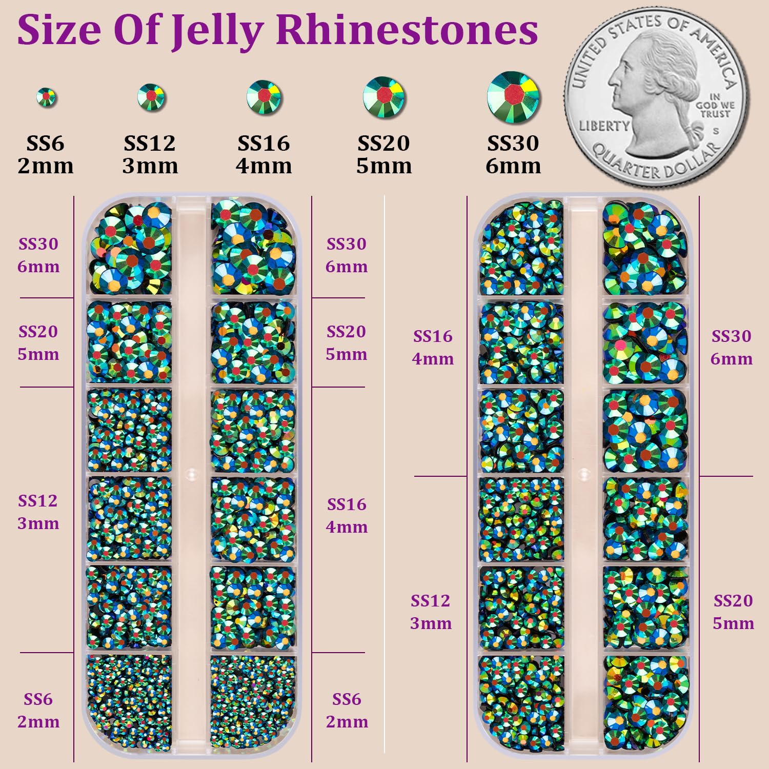 Resin Jelly Rhinestones for Crafting with B7000 Jewelry Glue, 2 Boxes Emerald Black AB Flatback Crystals with 3Pcs 10ml Glue, Bedazzling Non Hotfix Gems for DIY Tumblers Clothing Shoes Manicure-Velvo Beauty