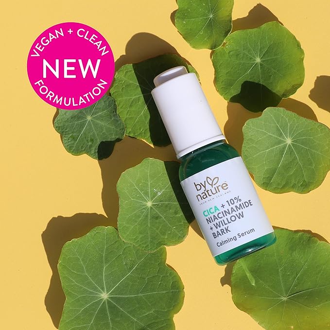 By Nature Calming Face Serum - Cica+10% Niacinamide+Willow Bark - Purifying Facial Serum with Cica Plant Extract & Texture Enhancing Niacinamide - Skincare from New Zealand - 1 fl. Oz-Velvo Beauty