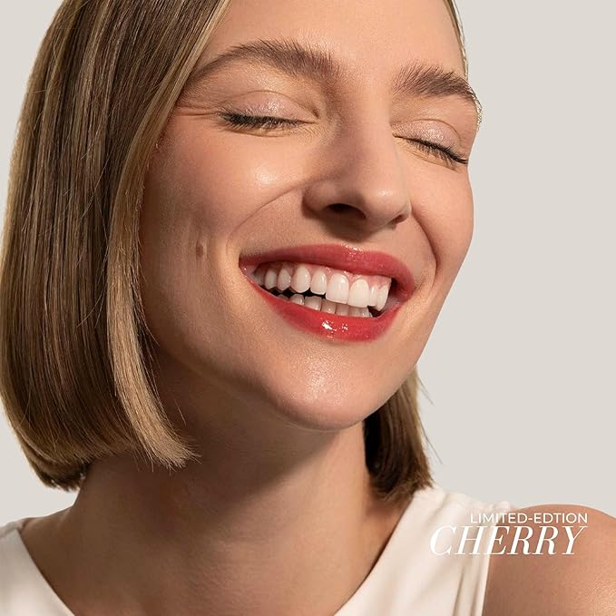 FITGLOW Beauty Lip Colour Serum | Hydrating Lip Gloss | Plumping Anti-Aging Lip Treatment | Natural Shine with Pomegranate Sterols & Collagen | Buildable Color for Dry Chapped Lips | Cherry - 10g-Velvo Beauty