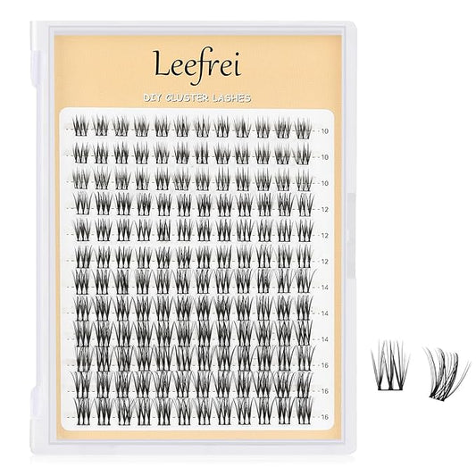 Eyelash Clusters 10-18mm Wispy Eyelash Clusters D Curl DIY Cluster Lash Extension Kit Individual Lashes Kit With Bond & Seal, Glue Remover, Tweezers(LF04 Lashes Only)-Velvo Beauty