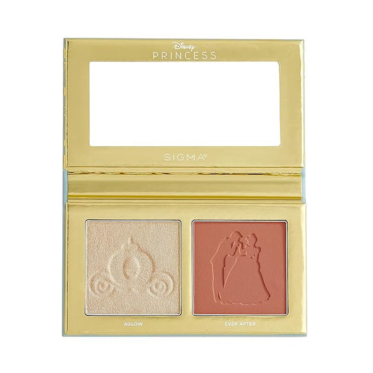 Sigma Beauty and Disney Makeup Cheek Palette - Cinderella Highlighter and Blush Palette - Long lasting blush and Highlighter Pressed Powder - Gluten Free, Cruelty Free, Vegan Makeup Palette-Velvo Beauty